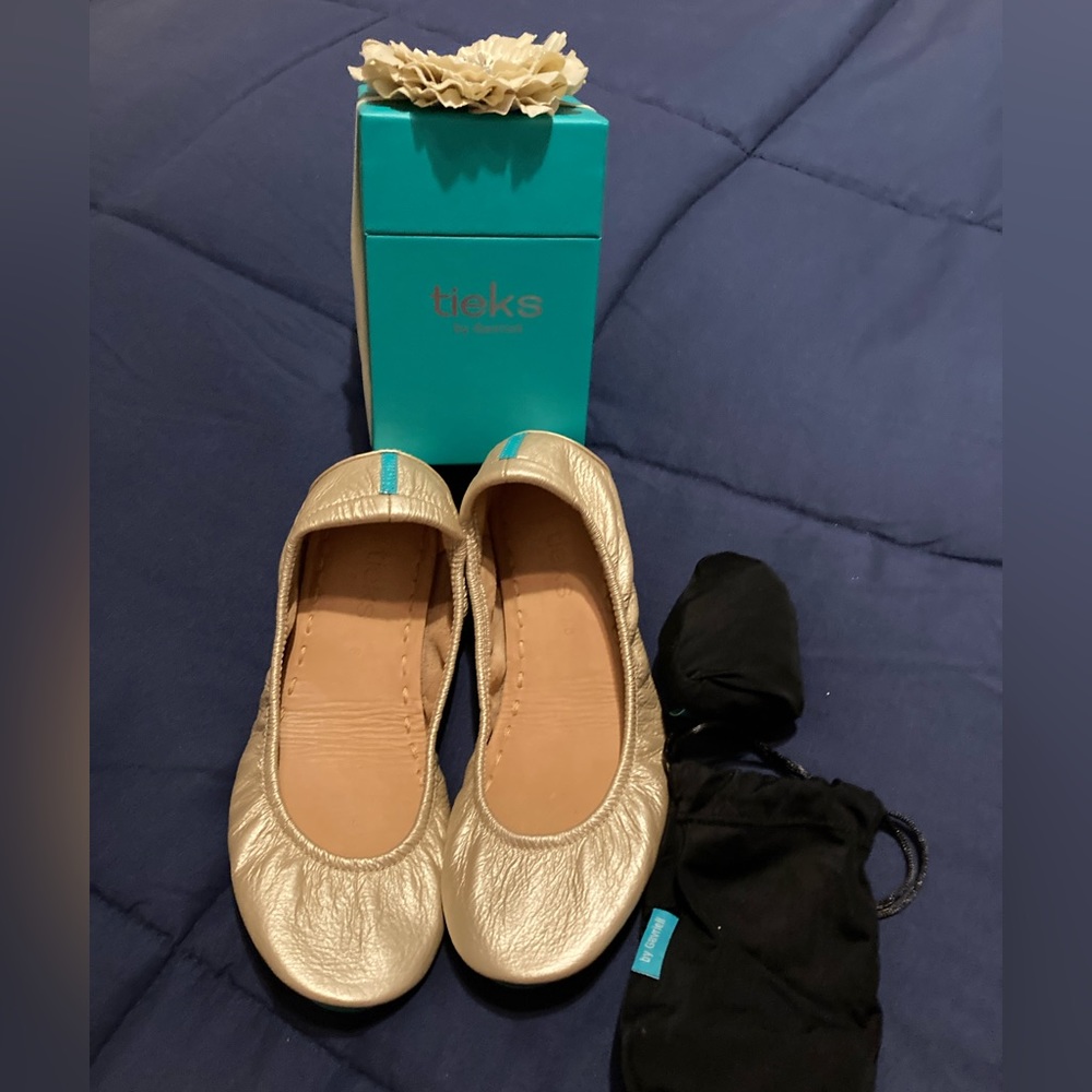 Limited Champagne Tieks, size 8